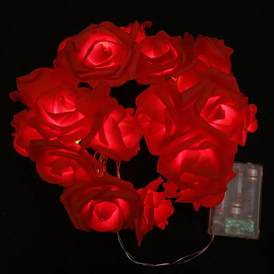 LED-Lichterkette mit Rosenmotiv